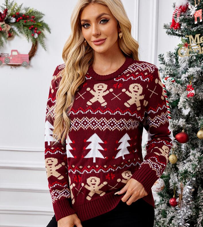 Rakuten - クリスマス風セーター レディースセーター クリスマスニットセーター 長袖 サンタクロース カジュアル風 秋物 秋冬 普段着 クリスマスパーティー ニットウェア カットソー ニットソー クリスマスプレゼント サンタクロース