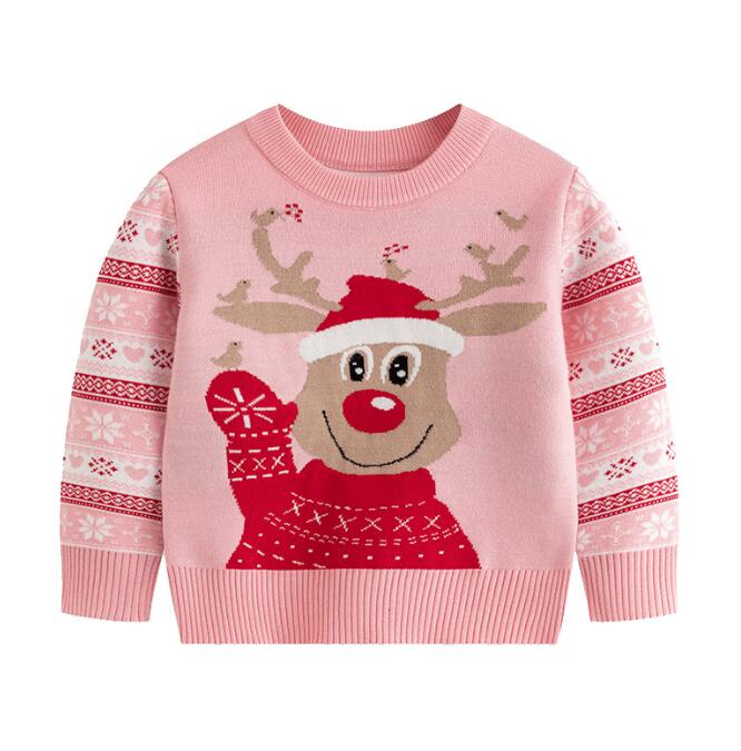 樂天商城 - キッズセーター サンタクロース柄セーター　女の子/男の子 クリスマス キッズ/赤ちゃんセーター クリスマス子供 ニットセータークリスマス風 長袖 カジュアル風 秋物 秋冬 普段着 クリスマスパーティー ニットウェア カットソー ニットソー クリスマスプレゼント 90-130cm