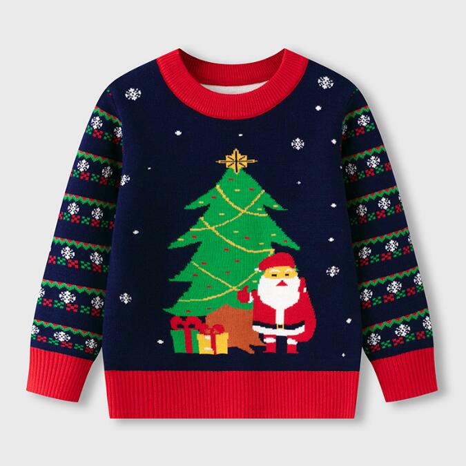 樂天商城 - キッズセーター 女の子/男の子 クリスマス クリスマスツリー柄 キッズ/赤ちゃんセーター クリスマス子供 ニットセータークリスマス風 長袖 カジュアル風 秋物 秋冬 普段着 クリスマスパーティー ニットウェア カットソー ニットソー クリスマスプレゼント 90-130cm