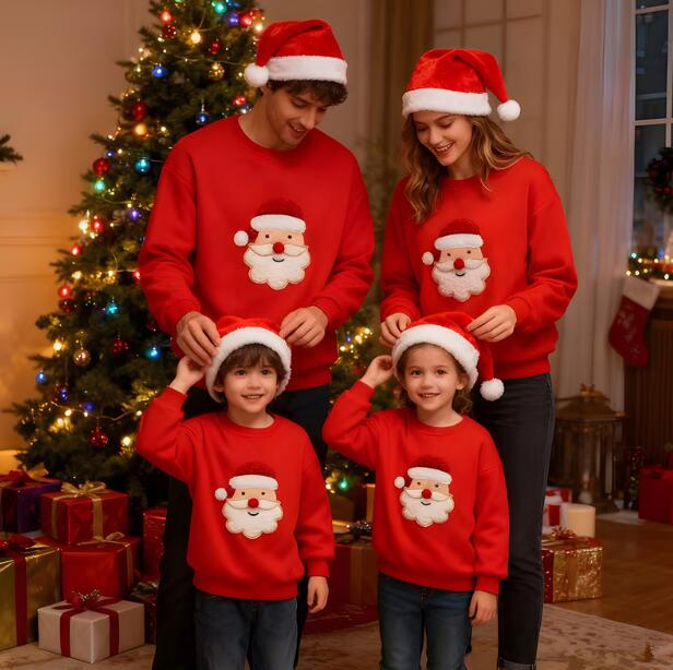 樂天商城 - パーカー 親子ペア クリスマス サンタクロス トレーナー クリスマス 親子厚手レディース　メンズパーカー 裏起毛サンタコス 衣装 普段着 カップルペア サンタクロース 家族お揃い 親子コーデ リンクコーデ 聖夜 トナカイ ママ パパ ペアルック キッズ 赤ちゃん ベビー