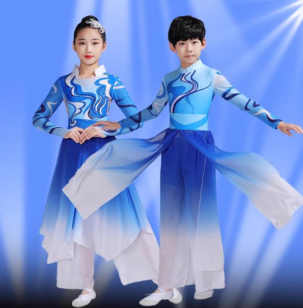 樂天商城 - 子供ダンス衣装 古典ダンス衣装 長袖 ロング丈ガウチョパンツ シフォンパンツ　メッシュ 飄逸 ふんわり シフォン 男の子/女の子 バレエ 古典ダンス 民族ダンス 子供/大人ダンス衣装 モダンダンス ドレス 合唱 コーラス 衣装 120-170cm