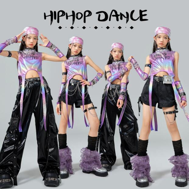 樂天商城 - 女の子ジャズダンス衣装 レザーパンツ　ミニパンツ　長ズボンジャズダンス衣装ヒップホップ ジャズ ダンス 衣装 舞台 ステージ衣装 余興 hiphopダンス衣装 学生 結婚式 韓国 演出服 舞台服 発表会 団体服 普段着 ジャズダンス HIPHOP K-POP