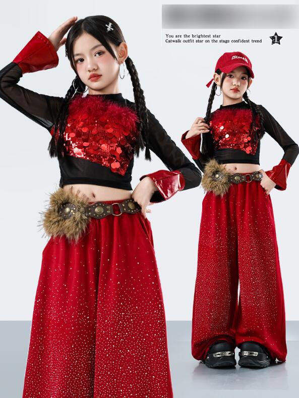 樂天商城 - 子供ダンス衣装 スパンコール付き ジャッズダンス衣装子供ダンス衣装 女の子ダンス ジャズダンス衣装 ダンス衣装　長ズボンヒップホップ 衣装 舞台 ステージ衣装 余興 hiphopダンス衣装 学生 結婚式 演出服 舞台服 発表会 団体服 普段着 ジャズダンス HIPHOP