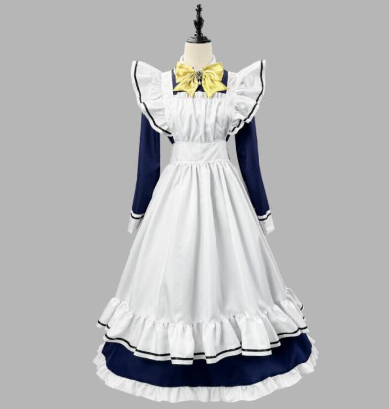 樂天商城 - メイドドレス レディースロング丈ワンピース 可愛いコスプレ衣装 メイド服 可愛い 膝丈 メイドワンピース 半袖ワンピース メイドコスチューム メイド服 コスプレ ロリータ ワンピース メイド喫茶 cosplay エプロン ワンピ ハロウィン イベント 仮装 大きいサイズあり