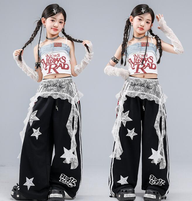 Rakuten - 子供ダンス衣装 女の子 キャミソール ジャッズダンス衣装子供ダンス衣装 女の子ダンス ジャズダンス衣装 ダンス衣装　長ズボンヒップホップ 衣装 舞台 ステージ衣装 余興 hiphopダンス衣装 学生 結婚式 演出服 舞台服 発表会 団体服 普段着 ジャズダンス HIPHOP