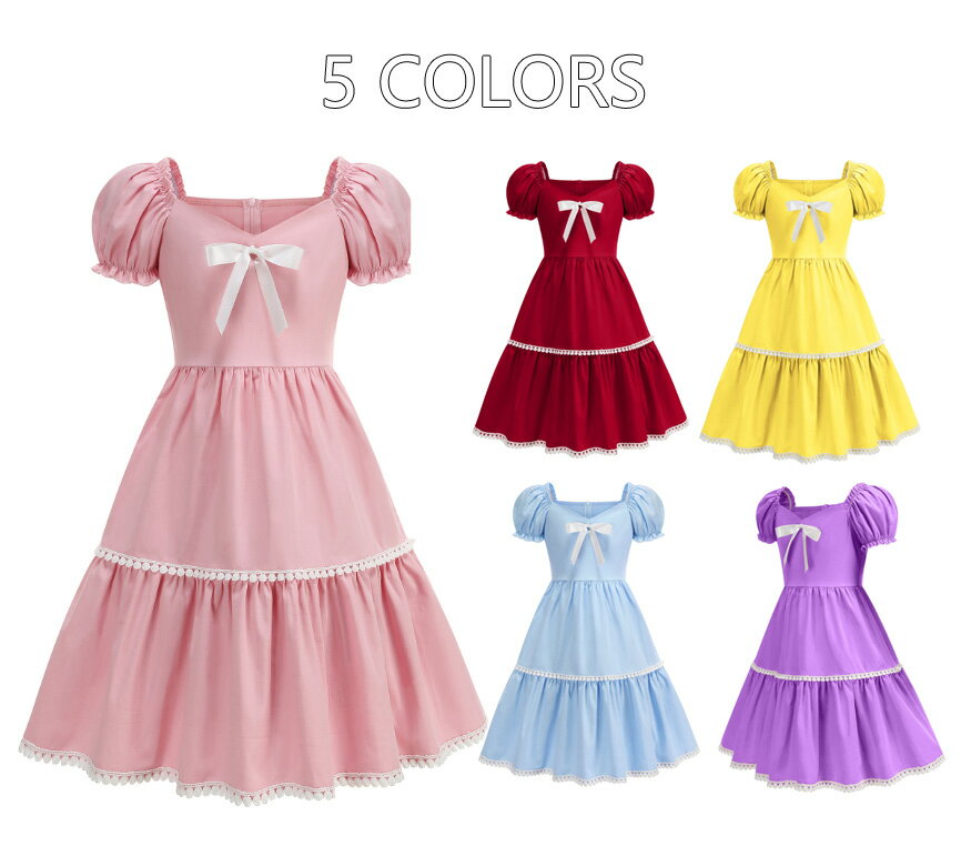 樂天商城 - 子供 ワンピース 半袖ドレス レトロドレス 女の子ワンピース 細身 Aラインドレス パーティードレス カラードレス ステージ衣装 森ガール系 姫系 お揃い 舞台演出服 イベント衣装 レトロワンピース パーティー 可愛い クリスマス イベント 発表会 エレガント