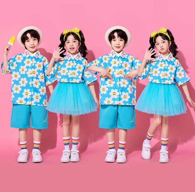 樂天商城 - キッズ チアダンス衣装 花柄シャツ スカート ショートパンツ 子供 女の子 幼稚園 キッズ チュチュ花柄 可愛い チアガール 応援服 小学生 中学生 合唱 団体服 運動会 学園祭 入学式 卒業式 イベント ジュニア コスチューム 発表会 舞台演出服 ステージ衣装 普段着 子供の日