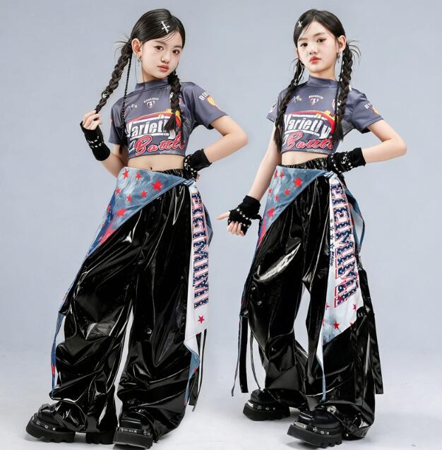 樂天商城 - 子供ダンス衣装 ジャズダンス 子供ダンス衣装 臍出しトップス ショート丈トップス 半袖シャツ 子供 女の子 キッズ可愛い hiphopヒップホップ 応援服 団体服 運動会 学園祭 入学式 卒業式 イベント ジュニア コスチューム 発表会 舞台演出服 ステージ衣装 普段着 子供の日
