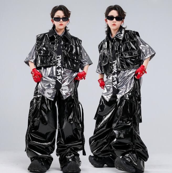 Rakuten - ヒップホップ hiphopダンス衣装 男の子ダンス 子供ダンス衣装 ゆったり レーザーベスト 半袖シャツ 子供 キッズ可愛い ガーコパンツヒップホップ 応援服 団体服 運動会 学園祭 入学式 卒業式イベント ジュニア コスチューム 発表会 舞台演出服 ステージ衣装 普段着子供の日