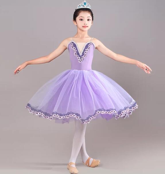 パープルワンピース 子供バレエダンス衣装 レオタード ワンピース キャミソールドレス 大人/子供ダンス衣装 チュチュスカート 演出服 ステージ衣装 柔らかいチュールワンピ 可愛いバレエプリンセスワンピース ボリューム チュチュ バレエ 新体操 演出服 練習着