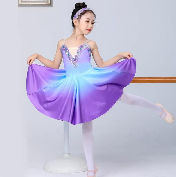 Rakuten - 子供バレエダンス衣装 ワンピース+見せパンツ キャミソールドレス 大人/子供ダンス衣装 チュチュスカート 演出服 ステージ衣装 柔らかいチュールワンピ 可愛いバレエプリンセスワンピース ボリューム チュチュ バレエ 新体操 演出服 練習着