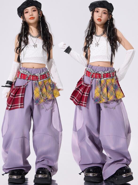 Rakuten - 単肩 子供ジャズダンス衣装 ガールズダンス衣装 臍出しトップス ヒップホップ 女の子ダンス衣装 シャツ　 夏キッズダンスセット普段着 可愛いダンス衣装 ダンス衣装 可愛いチアダンス衣装卒業式入学式イベント　舞台演出服　運動会110-180cm