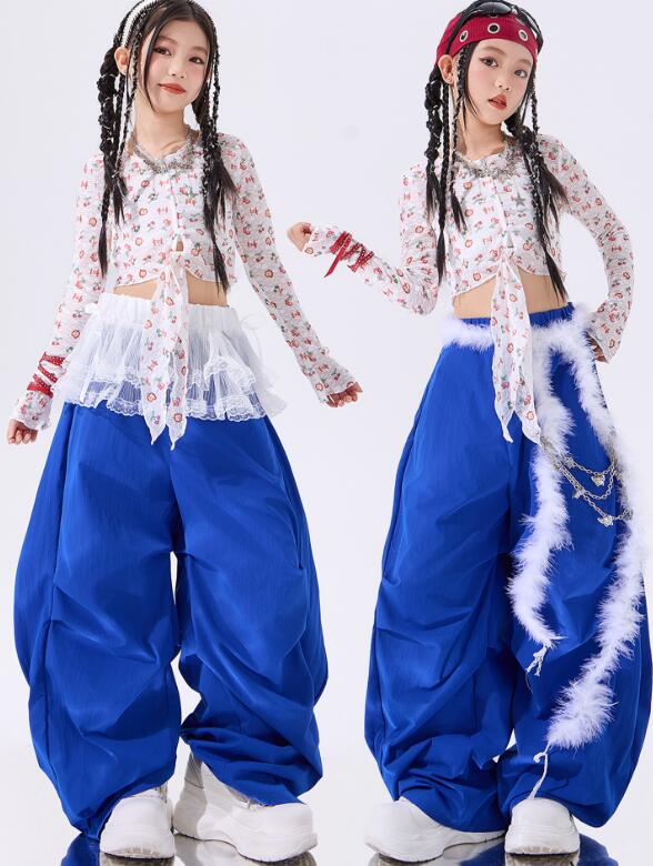 乐天商城 - 水玉柄トップス 子供ジャズダンス衣装臍出しトップス ガールズダンス衣装 ヒップホップ 女の子ダンス衣装 シャツ 夏キッズダンスセット普段着 可愛いダンス衣装 ダンス衣装 可愛いチアダンス衣装卒業式入学式イベント　舞台演出服　運動会110-180cm