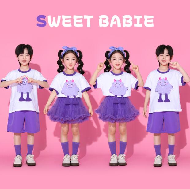 樂天商城 - チアガールダンス衣装 子供ジャズダンス衣装　女の子/男の子ダンス衣装 ヒップホップ チュールスカート 女の子ダンス衣装 シャツ 夏キッズダンスセット普段着 可愛いダンス衣装 ダンス衣装 可愛いチアダンス衣装卒業式入学式イベント　舞台演出服　運動会110-180cm