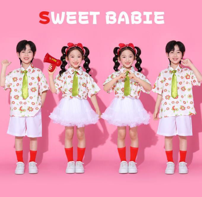 樂天商城 - チアガールダンス衣装 子供ジャズダンス衣装 学園制服　女の子/男の子ダンス衣装 ヒップホップ チュールスカート 女の子ダンス衣装 シャツ 夏キッズダンスセット普段着 可愛いダンス衣装 ダンス衣装 可愛いチアダンス衣装卒業式入学式イベント　運動会110-180cm