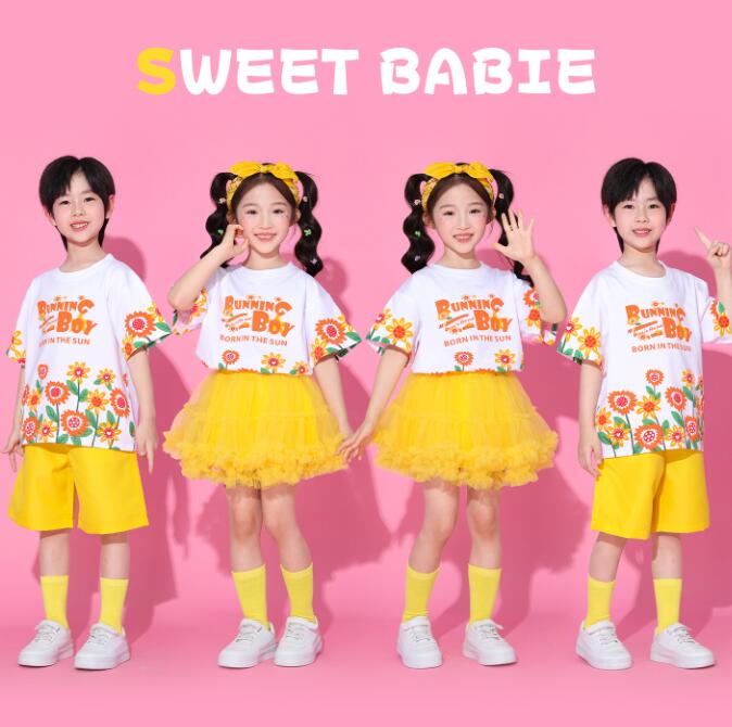 Rakuten - チュチュスカート チアガールダンス衣装 子供ジャズダンス衣装 学園制服　女の子/男の子ダンス衣装 ヒップホップ ショートパンツ 女の子ダンス衣装 シャツ 夏キッズダンスセット普段着 可愛いダンス衣装 ダンス衣装 可愛いチアダンス衣装卒業式入学式イベント運動会110-180cm