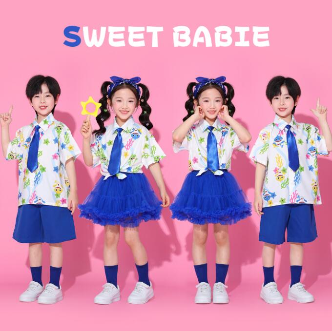 樂天商城 - 子供ダンス衣装 チアガールダンス衣装 学園制服　女の子/男の子ダンス衣装 ヒップホップ ショートパンツ 女の子ダンス衣装 夏キッズダンスセット普段着 可愛いダンス衣装 ダンス衣装 可愛いチアダンス衣装卒業式入学式イベント運動会110-180cm