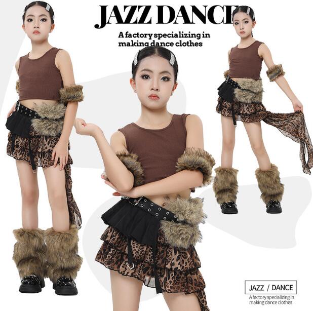 Rakuten - 女の子ジャズダンス衣装 豹柄 フリル付きスカート 子供ダンス衣装 臍出し ミニスカートダンス衣装 ヒップホップ 女の子ダンス衣装 夏キッズダンスセット普段着 可愛いダンス衣装 ダンス衣装 可愛いチアダンス衣装卒業式入学式イベント運動会120-170cm
