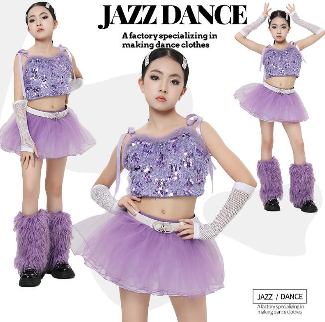 乐天商城 - 女の子ジャズダンス衣装 子供ダンス衣装 スパンコール付き ミニスカートダンス衣装 ヒップホップ 女の子ダンス衣装 夏キッズダンスセット普段着 可愛いダンス衣装 ダンス衣装 可愛いチアダンス衣装卒業式入学式イベント運動会120-170cm