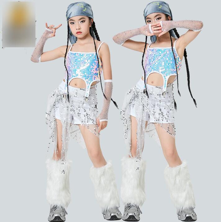 樂天商城 - 女の子ジャズダンス衣装 子供ダンス衣装 スパンコール付きトップス ミニパンツ 腰カバー付き ダンス衣装 ヒップホップ 女の子ダンス衣装 夏キッズダンスセット普段着 可愛いダンス衣装 ダンス衣装 可愛いチアダンス衣装卒業式入学式イベント運動会120-170cm