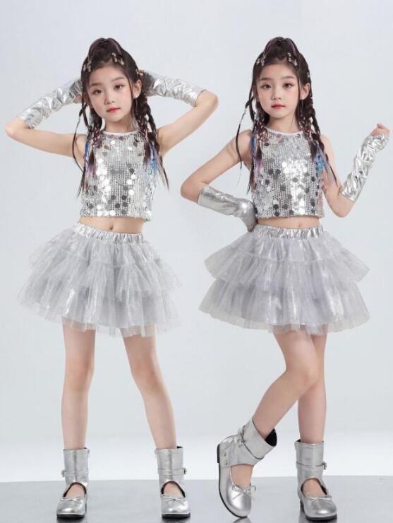 乐天商城 - スパンコールダンス衣装 チュチュスカートダンス衣装 女の子ジャズダンス衣装 子供ダンス衣装 ダンス衣装 ヒップホップ 女の子ダンス衣装 夏キッズダンスセット普段着 可愛いダンス衣装 ダンス衣装 可愛いチアダンス衣装卒業式入学式イベント運動会110-180cm