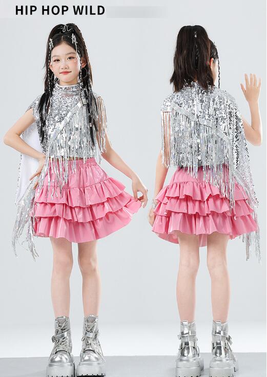 Rakuten - フリンジ ガールズ jazz 応援 ダンス衣装 チュチュスカート キャミソール ダンス衣装 女の子ジャズダンス衣装 子供ダンス衣装 ダンス衣装 ヒップホップ夏キッズダンスセット普段着 可愛いダンス衣装 ダンス衣装 可愛いチアダンス衣装卒業式入学式イベント運動会110-180cm