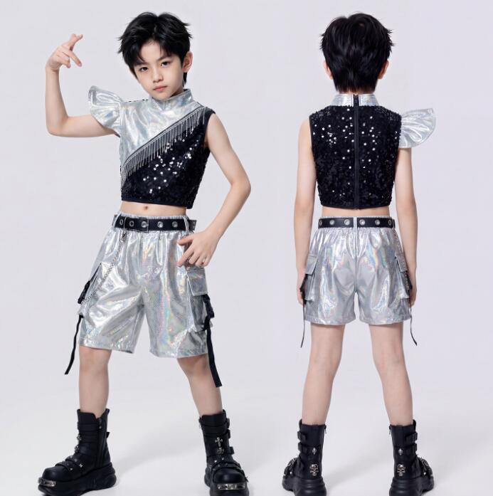 スパンコール ガールズ jazz 応援 ダンス衣装 ショートパンツ男女兼用 ダンス衣装 女の子ジャズダンス衣装 子供ダンス衣装 ダンス衣装 ヒップホップ夏キッズダンスセット普段着 可愛いダンス衣装 ダンス衣装 可愛いチアダンス衣装卒業式入学式イベント運動会110-180cm