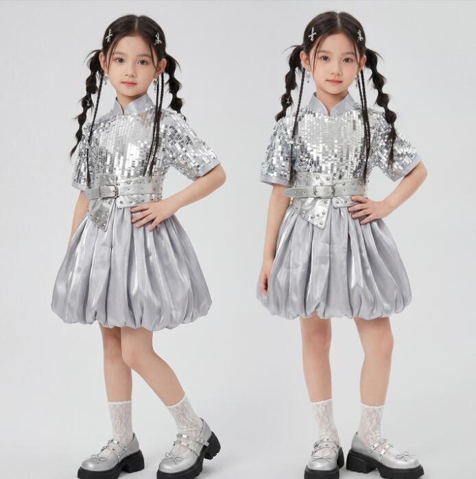 Rakuten - 未来感 ワンピース ガールズ jazz 応援 ダンス衣装 ドレス ダンス衣装 女の子ジャズダンス衣装 子供ダンス衣装 ダンス衣装 ヒップホップ夏キッズダンスセット普段着 可愛いダンス衣装 ダンス衣装 可愛いチアダンス衣装卒業式入学式イベント運動会110-180cm