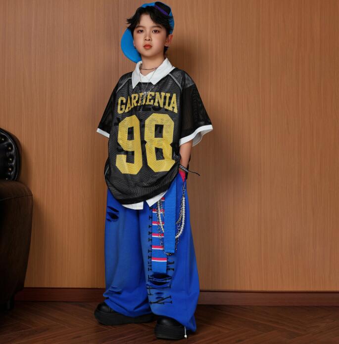 Rakuten - キッズダンス衣装 子供ダンス衣装 メッシュシャツ ロングパンツ ジャズダンス衣装 ジャズダンス衣装 舞台演出服 演出服ダンス衣装 男の子 jazz hiphop かっこいい ダンス衣装 学園祭 文化祭 舞台衣装 可愛いチアダンス衣装卒業式入学式イベント運動会110-180cm