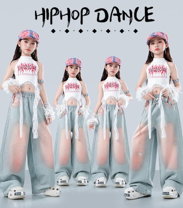 Rakuten - 可愛いダンス衣装 ジャズダンス衣装 デニムパンツ ヒップホップダンス衣装 舞台演出服 ゆったりシャツ 演出服ダンス衣装 女の子 jazz hiphop かっこいい ダンス衣装 学園祭 文化祭 舞台衣装 可愛いチアダンス衣装卒業式入学式イベント運動会110-180cm