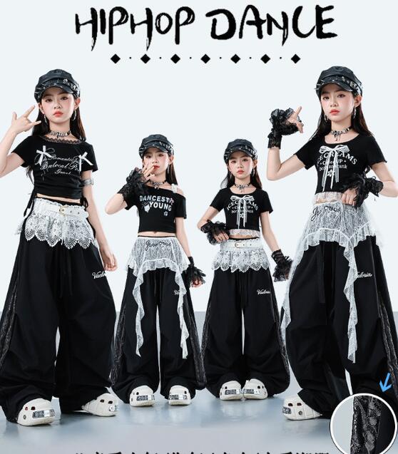 乐天商城 - レース付きパンツ ダンス衣装 ジャズダンス衣装 半袖 ヒップホップダンス衣装 舞台演出服 演出服ダンス衣装 女の子 jazz hiphop かっこいい ダンス衣装 学園祭 文化祭 舞台衣装 可愛いチアダンス衣装卒業式入学式イベント運動会110-180cm