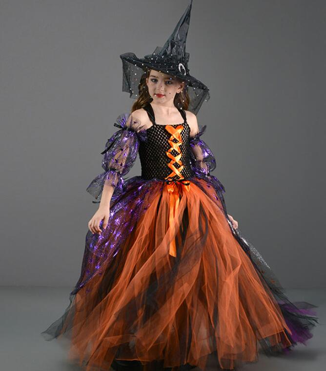 魔女コスプレ衣装 チュールワンピース ウィッチ 仮装 衣装 キッズ 可愛い 巫女 コスチューム ハロウィンコスプレ 魔法少女 女の子 ハロウィン仮装 コスプレ衣装 ワンピース かわいい 魔法使い ドレス ハロウィン衣装 maybe02-10003707 maybe02shop サンプル画像3