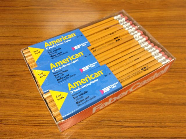 ★Eberhard Faber エバーハード・ファーバーAmerican Pencil Real Wood 6ダース（72本） クラシック デッドストック 鉛筆 えんぴつ 消しゴム付き 限定品 書きやすい B