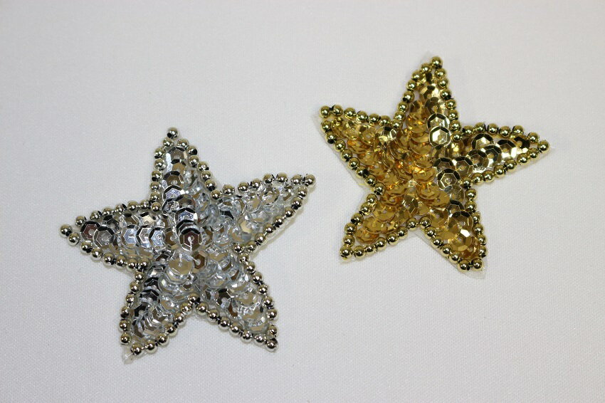 スパンコールモチーフ　星小　スター　縫い付けタイプ　ポリ塩化ビニール(PVC)　中国製　1枚あたり税込200円から販売