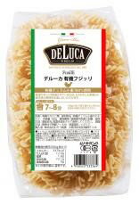 【12袋セット】むそう　オーガニックパスタ・フジッリ（DeLuca）500g 有機デュラム小麦を100%使用した本場イタリア産のフジッリです。 低温でゆっくり乾燥させているため、もちもちした食感と小麦本来の風味をお楽しみいただけます。【有機JAS認証商品】 原材料：有機デュラム小麦のセモリナ 原産国名：イタリア 商品情報　 ☆有機デュラム小麦を100%使用した本場イタリア産のスパゲッティです。 ☆低温でゆっくり乾燥させているため、もちもちした食感と小麦本来の風味をお楽しみいただけます。 ☆ソースによく絡むブロンズダイス成形。 ☆DeLuca(デルーカ)社・・・ 　イタリアのアブルッツォ州にある、家族5世代に渡って経営しているパスタメーカーです。 　山々に囲まれたアブルッツォ州は、澄んだ空気と冷たい湧き水が流れており、パスタ造りに最適な地域です。 食べ方・使用方法 ☆100gに対して湯1L塩小さじ1を入れお好みの硬さに茹でてください。ゆで時間7〜8分 ☆おすすめのソース：オイル、ミートソース系 ☆サラダに入れても。 ※フィルムには品質保持のため、空気穴を開けております。 ※パスタの表面・内部にある黒い点や白い点は原料由来のものです。品質には問題ありません。 ※原料由来のでんぷんが白く包装内に付着している場合がありますが品質には問題ありません。 ★北海道・沖縄は送料900円ご負担頂ければ発送可能です。こちらで送料修正致します★