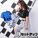 送料無料 上下セットアップ 2点セット 半袖Tシャツとパンツ 女の子 子供服 キッズ ブルー ブラック グレー 110cm 120cm 130cm 140cm ...