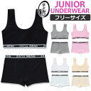 【訳あり】ジュニア向け 上下セット スポーツブラとローライズ ボクサーパンツの2点セット パット無し 女の子 子供用下着 肌着 145cm〜155cm 12才〜...