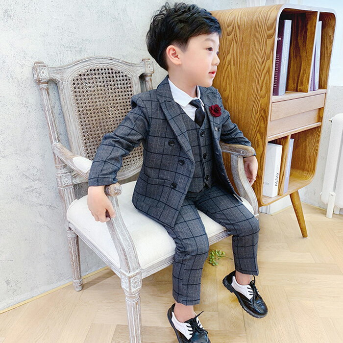 送料無料 男の子 子供スーツ ダブルスーツ 7...の紹介画像2
