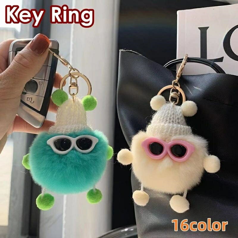 キーホルダー フェイクファー バッグチャーム ふわふわ もこもこ ポンポン 人形 サ...