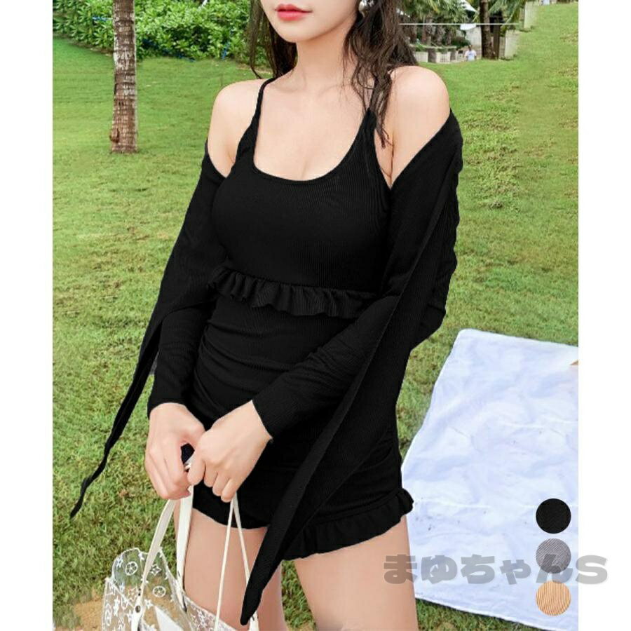 Rakuten - ボレロ付き ワンピース水着セット 韓国風