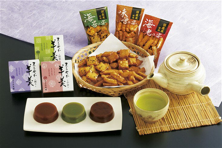 樂天商城 - 緑茶・あられ・羊かん詰合せ TRY-50