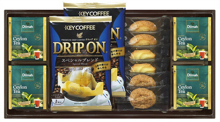乐天商城 - ドリップコーヒー＆セイロンティーと3種類のクッキー詰合せ KDR-15