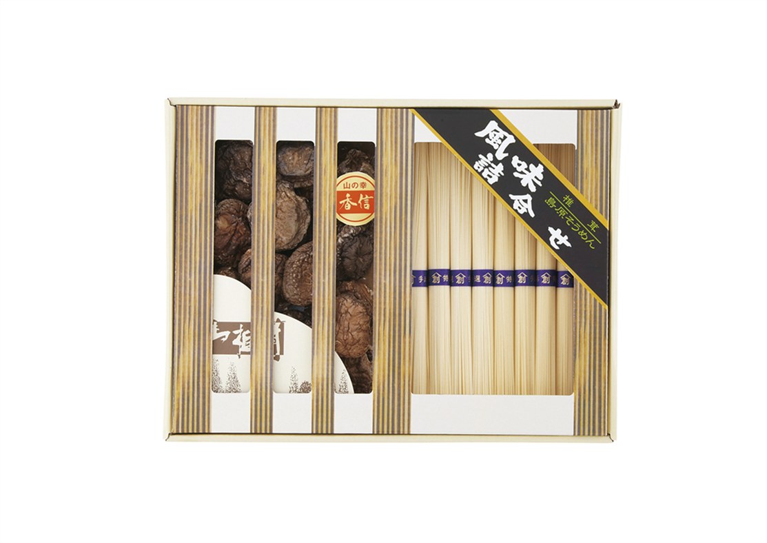 乐天商城 - 乾物家 国産椎茸と手延そうめん御詰合せ KBY-CJ3