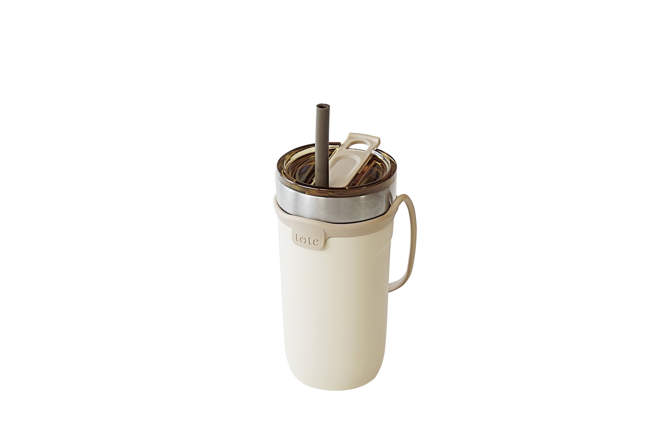 Rakuten - トート ストロー付3Wayタンブラー520ml アイボリー RH-1758