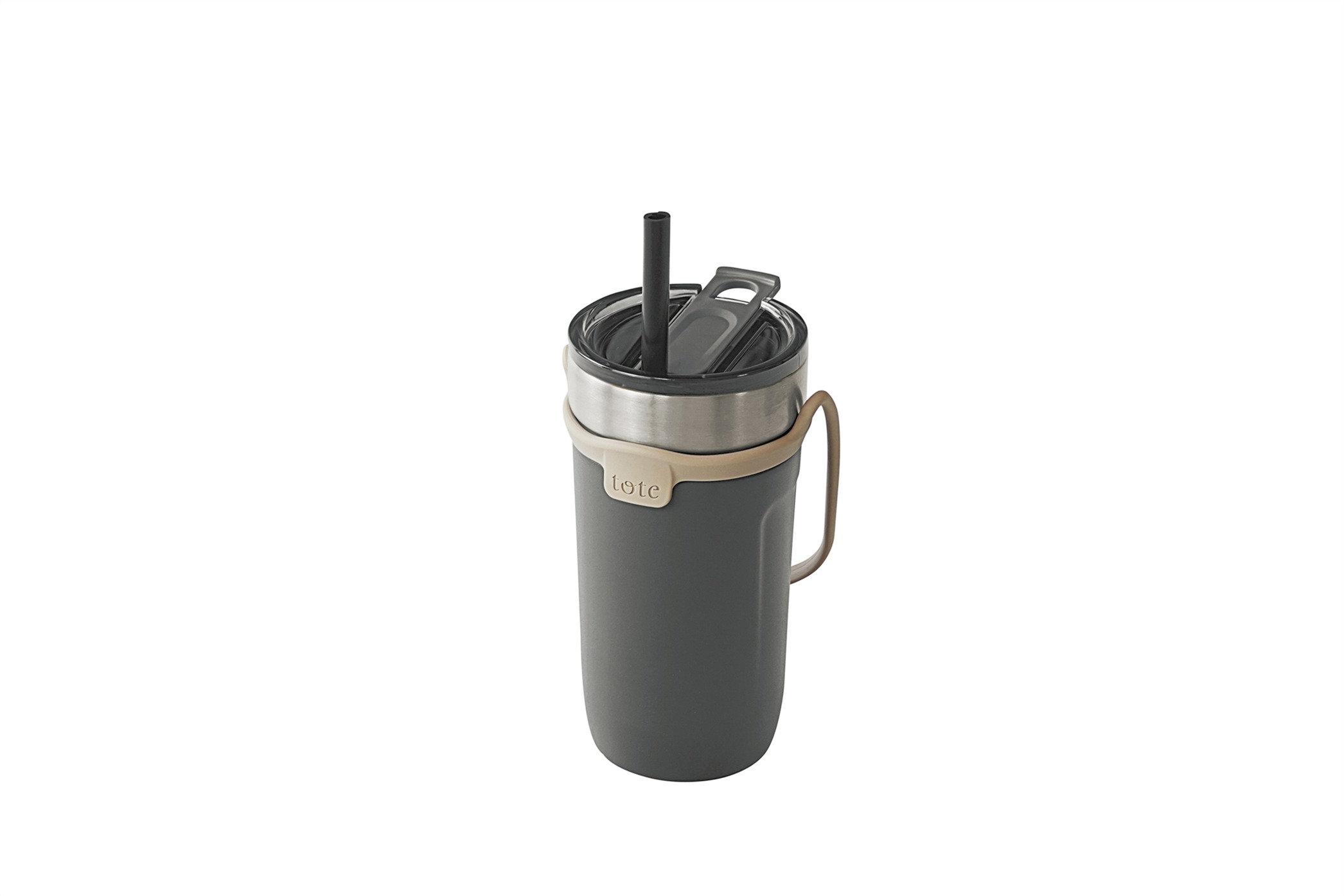 Rakuten - トート ストロー付3Wayタンブラー520ml チャコール RH-1759