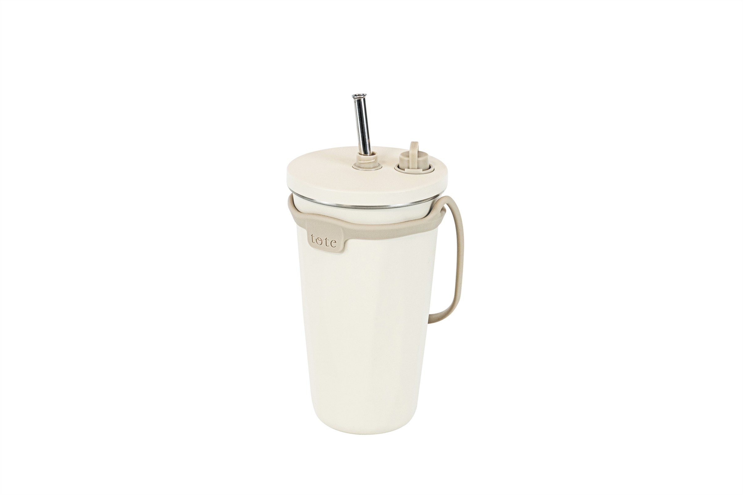 Rakuten - トート ストロー付2Wayタンブラー570ml アイボリー RH-1760