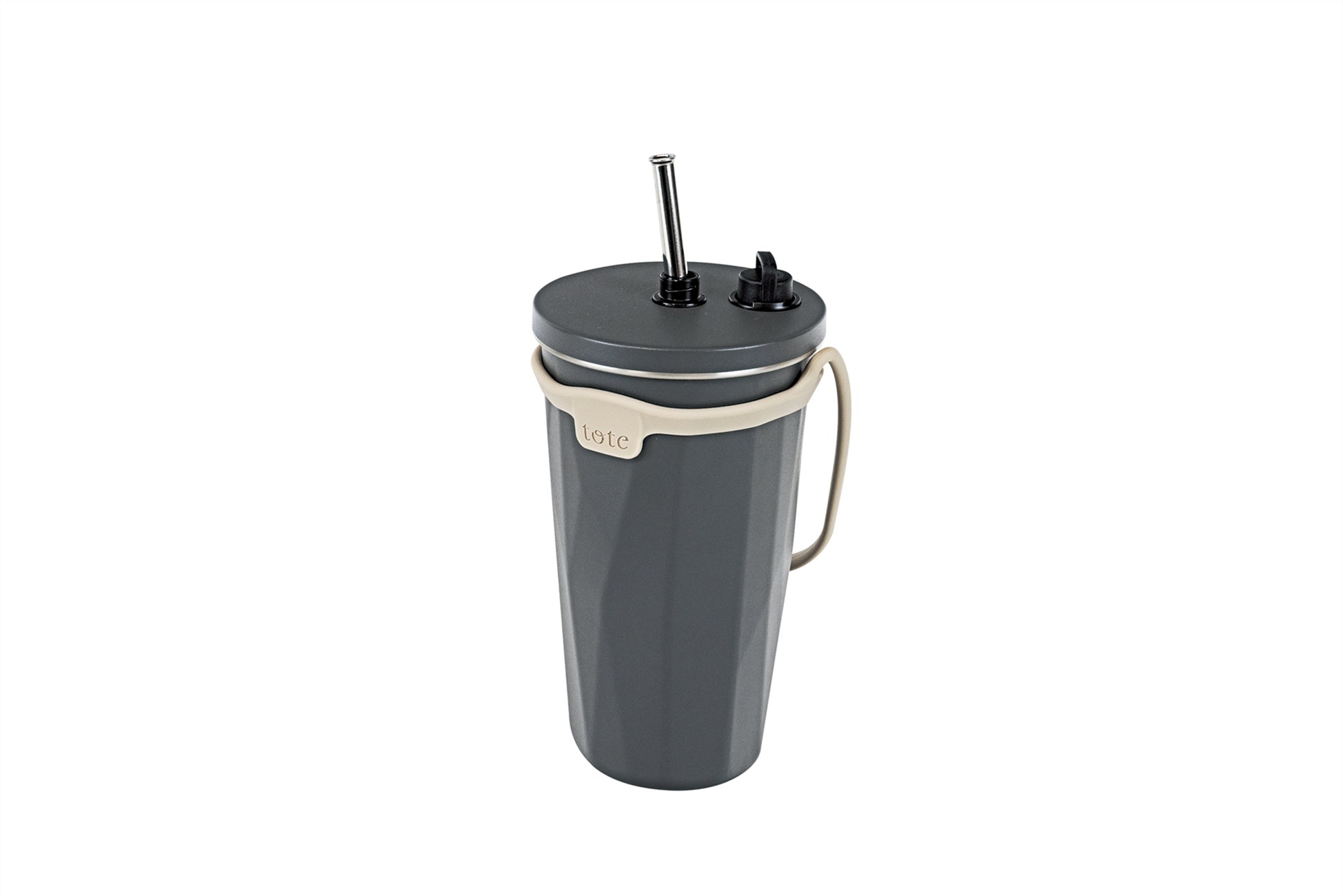 Rakuten - トート ストロー付2Wayタンブラー570ml チャコール RH-1761
