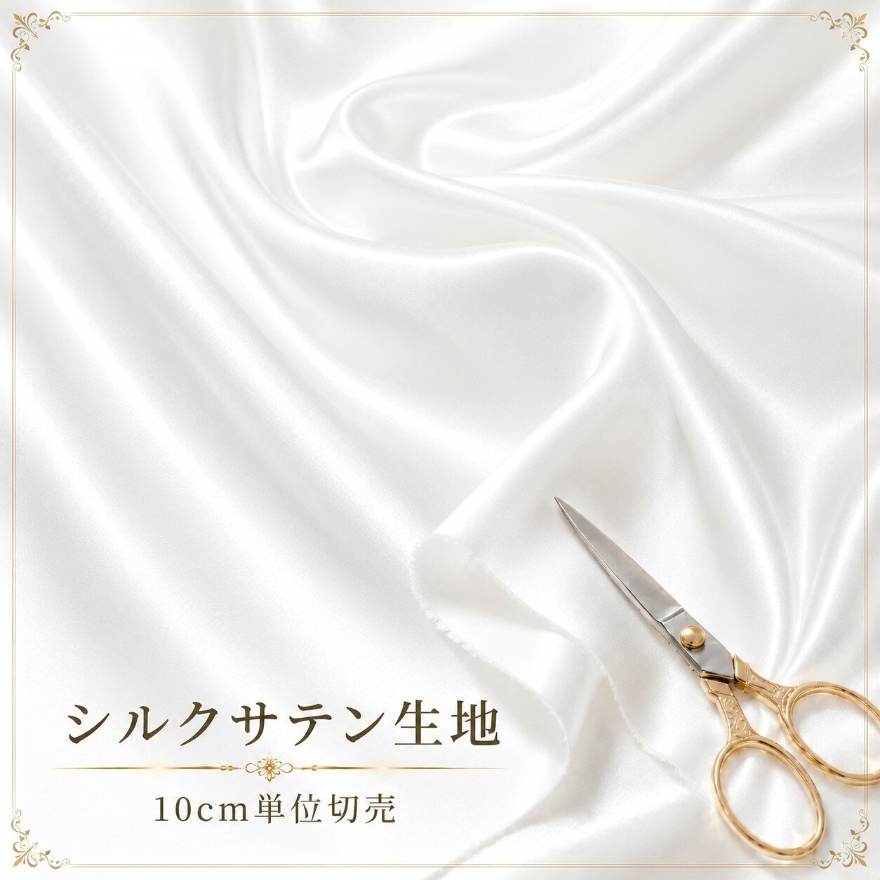 10cm単位 切り売り 16匁 シルクサテン 白生地 110cm幅 日本製 絹100％ silk100％ 草木染め 紅茶染め ハーブ染め 染色用 スカーフ 枕カバー ブラウス シーツ 洗顔パフ ディスプレー用 シルク生地