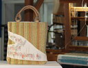 手機工房作品展 レデーズ バッグ てばた 手織り シルク手提げバック 裂き織 サキオリ 2本手付き33cm×30cm×マチ10cmsilk100% made i...
