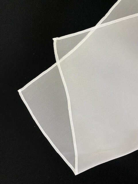 草木染めの練習用に！難あり【シルクシフォン草木染め用白スカーフ】size:35×110cm　silk100%　三巻縫..